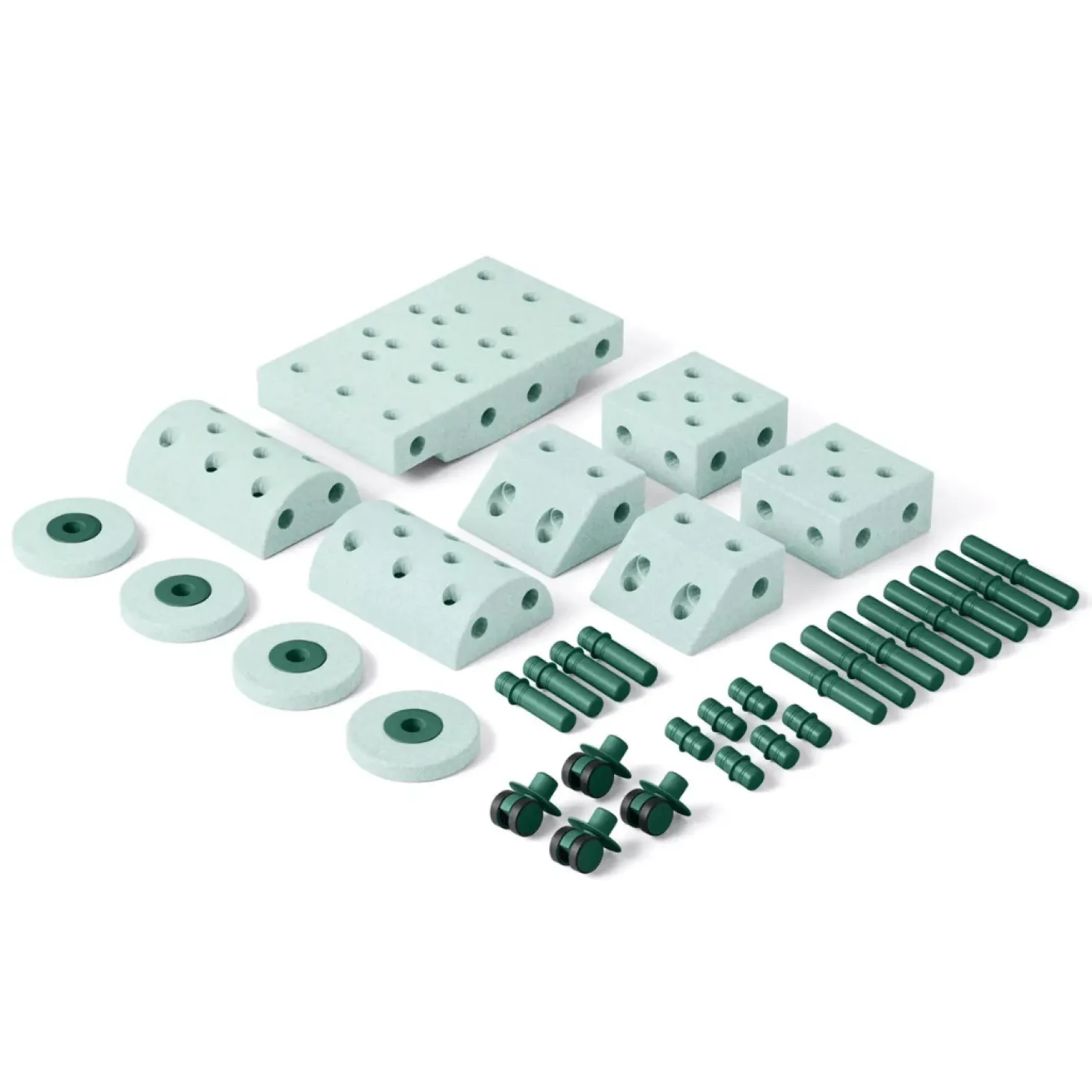 Kreatywne klocki rozwijające motorykę dużą, Dreamer kit 12 in 1 – Ocean Mint, Forest Green