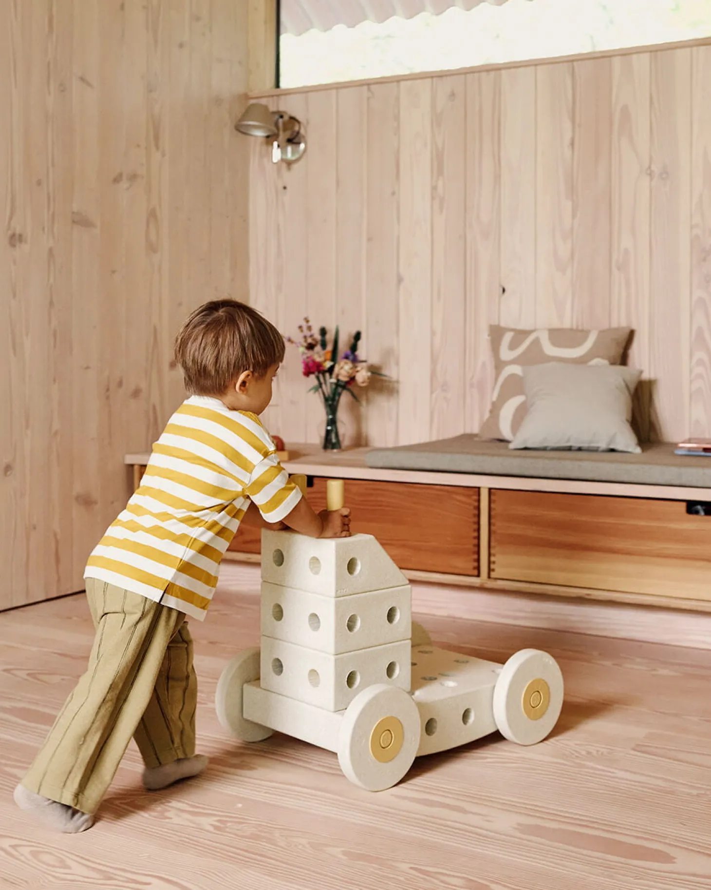 Kreatywne klocki rozwijające motorykę dużą, Dreamer kit 12 in 1 - Sand Grey, Honey Yellow