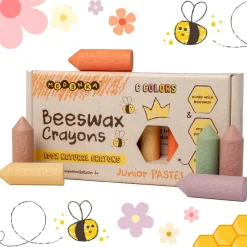 Kredki Medenka JUNIOR PASTEL z wosku pszczelego, 100% naturalne