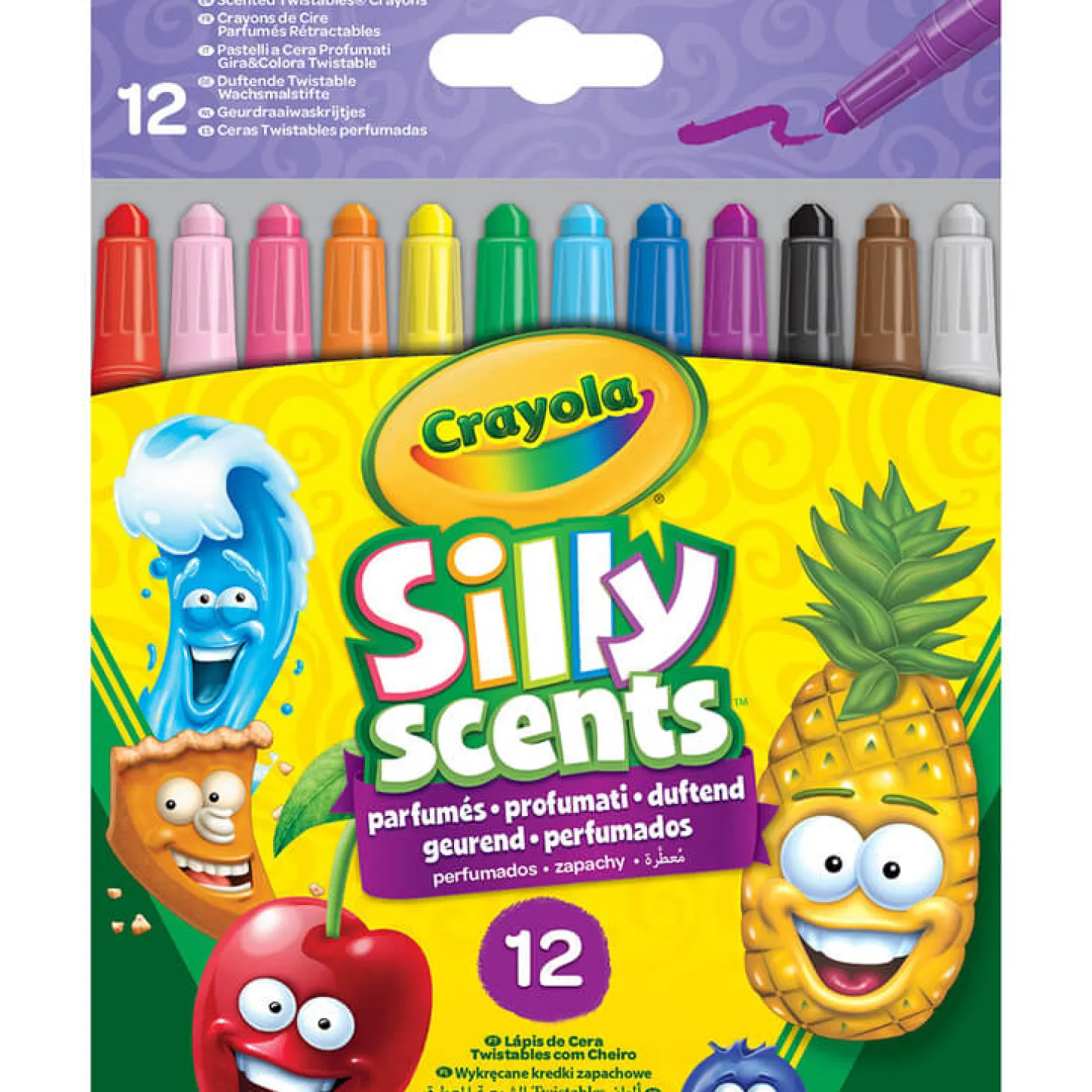 Kredki wykręcane zapachowe Silly Scents 12szt.