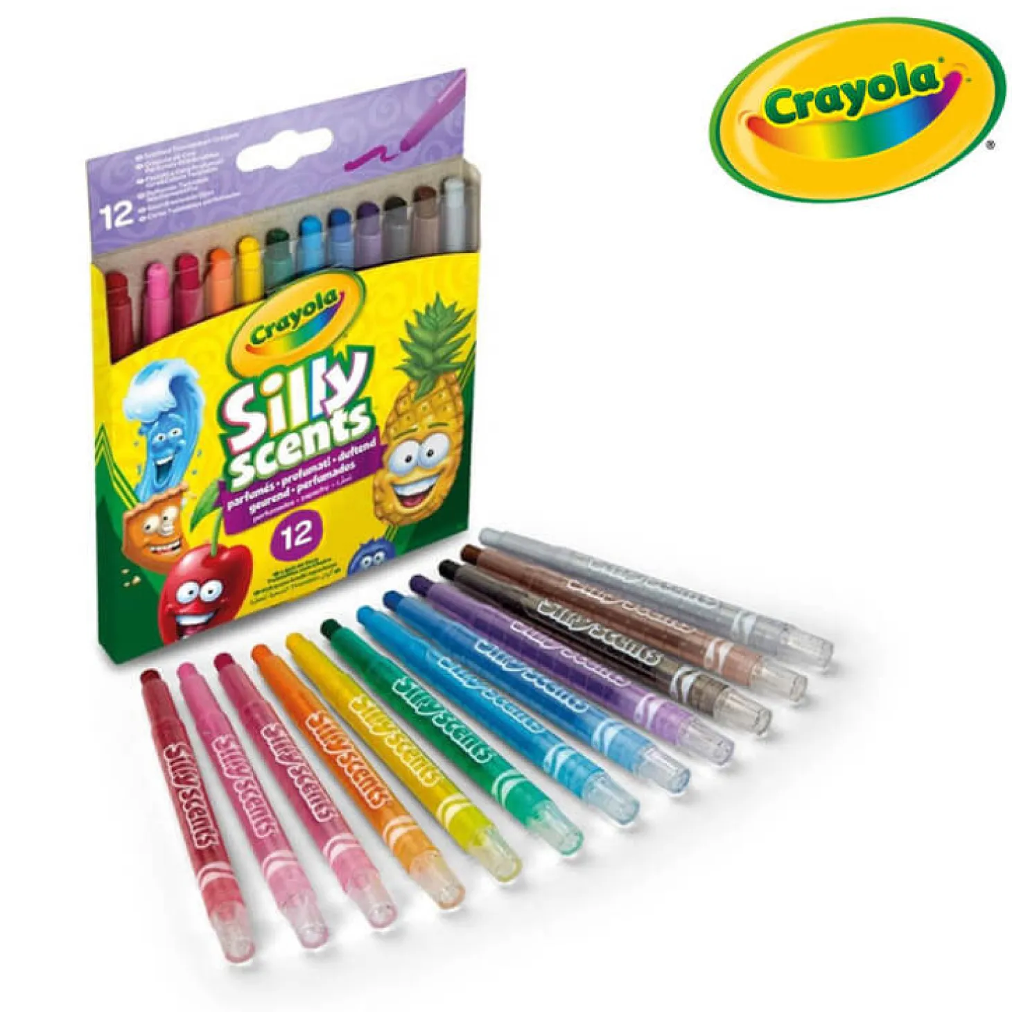 Kredki wykręcane zapachowe Silly Scents 12szt.