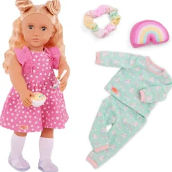 Lalka GILLIAN 46cm - z koczkami i piżamką w komplecie