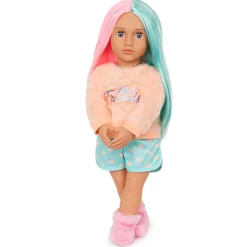 Lalka LUMI 46cm - Dwukolorowe proste włosy