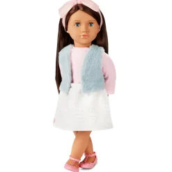 Lalka PAULINA 46cm - Brunetka w opasce z kokardką