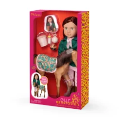 Lalka PHILIPPA 46cm - dżokejka ze źrebakiem i akcesoriami