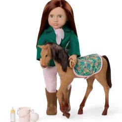 Lalka PHILIPPA 46cm - dżokejka ze źrebakiem i akcesoriami