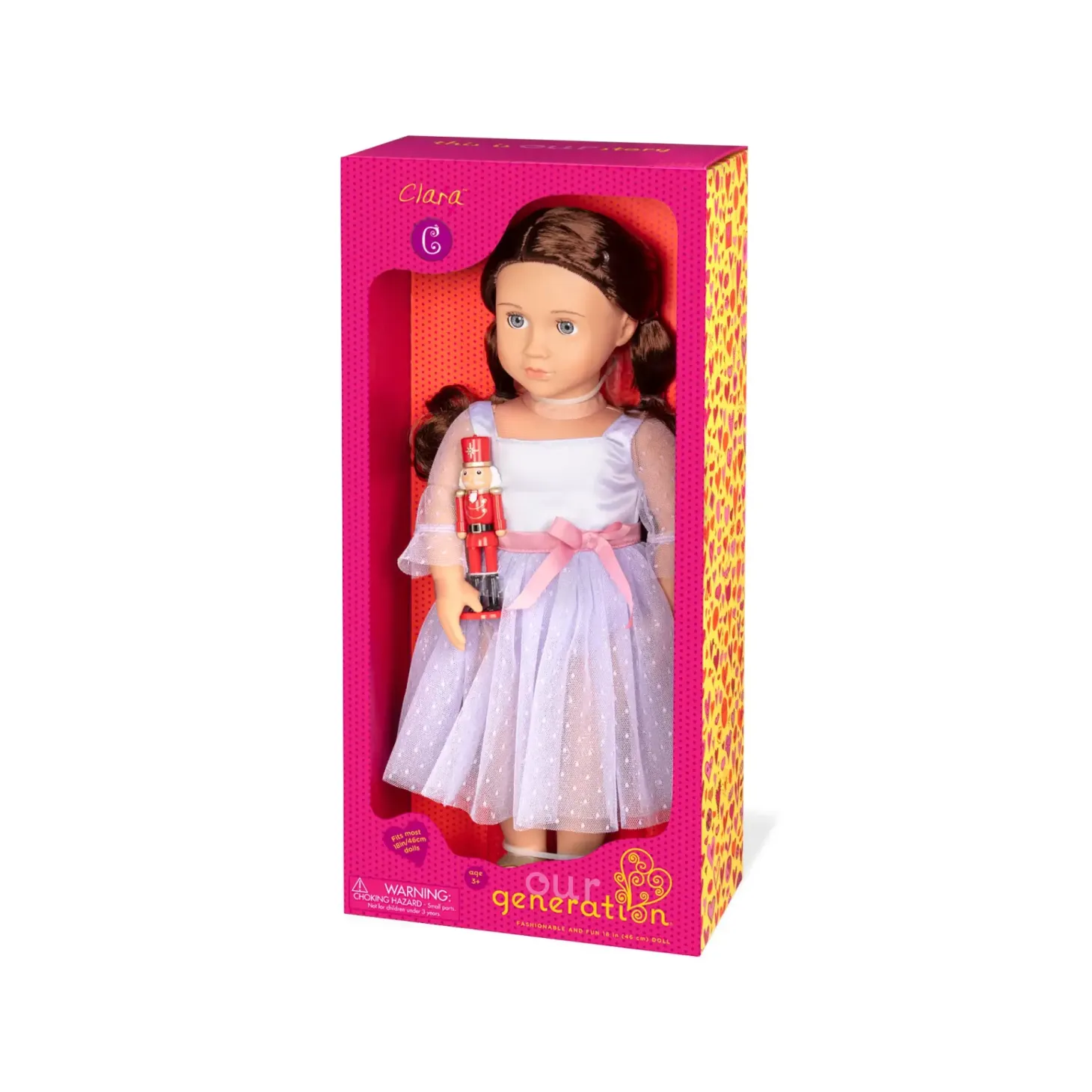 Lalka świąteczna 46cm CLARA z dziadkiem do orzechów