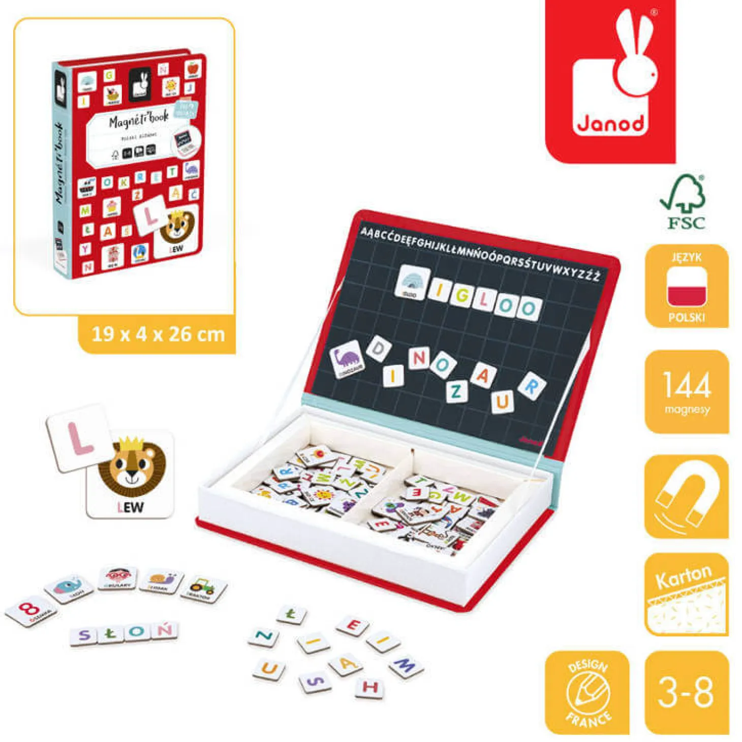 Magnetyczna układanka Polski Alfabet Magnetibook