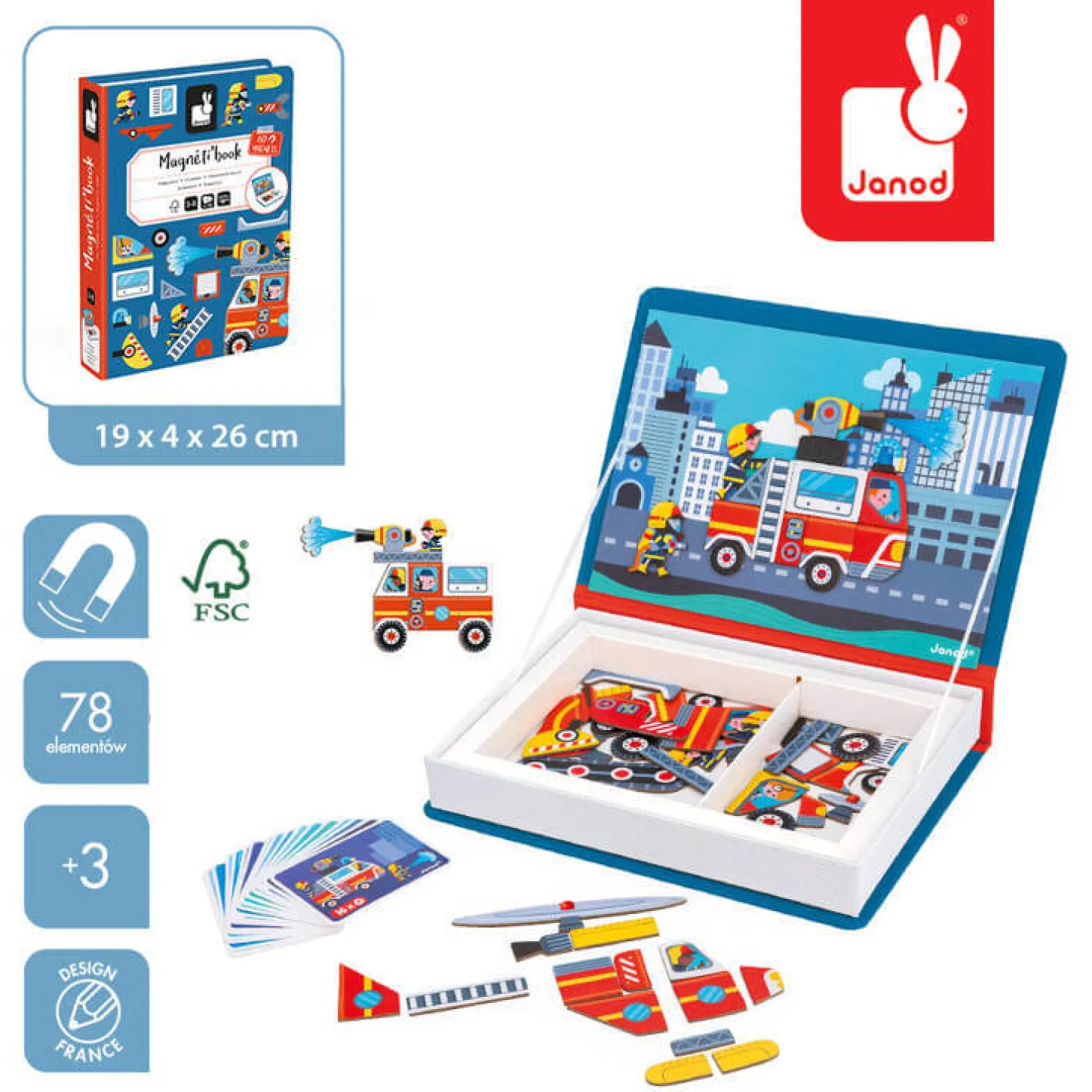 Magnetyczna układanka Straż pożarna Magnetibook