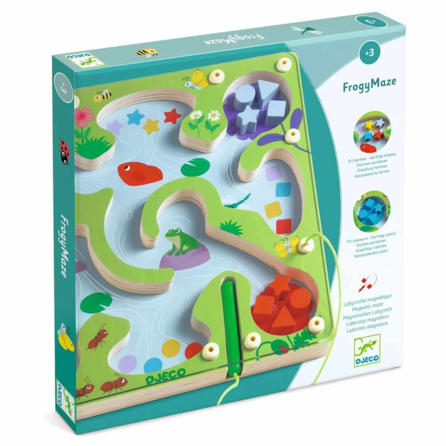 Magnetyczny drewniany labirynt FrogyMaze