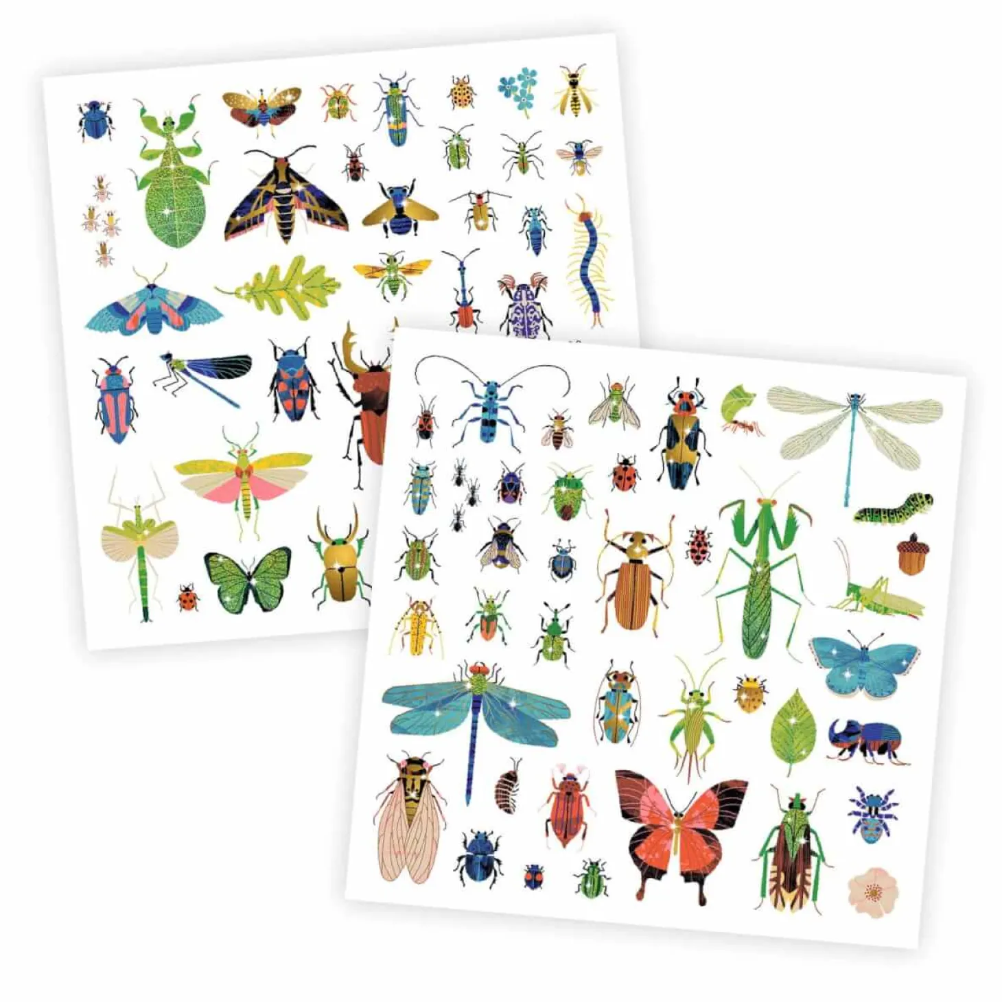 Metaliczne naklejki OWADY robaczki mikrokosmos