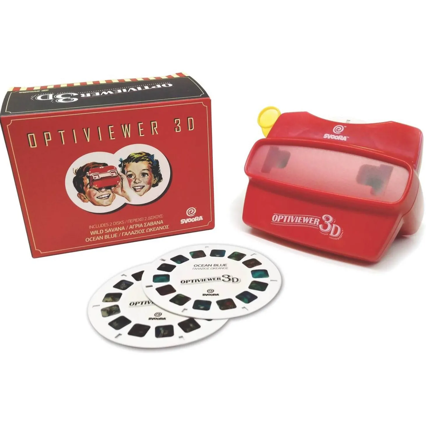 Mini projektor Optiviewer 3D (2 dyski w zestawie)