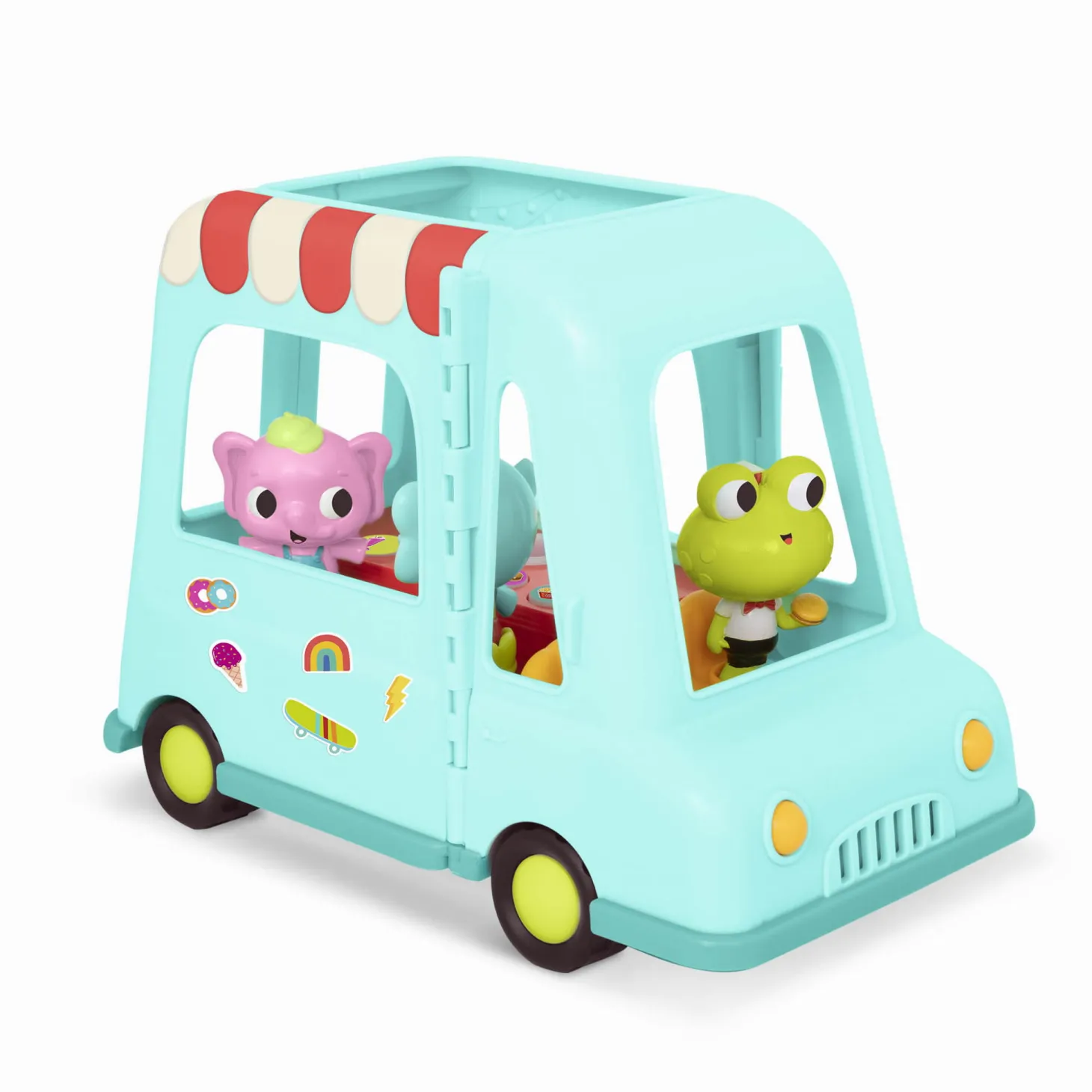 Muzyczny Food Truck z wesołymi pasażerami