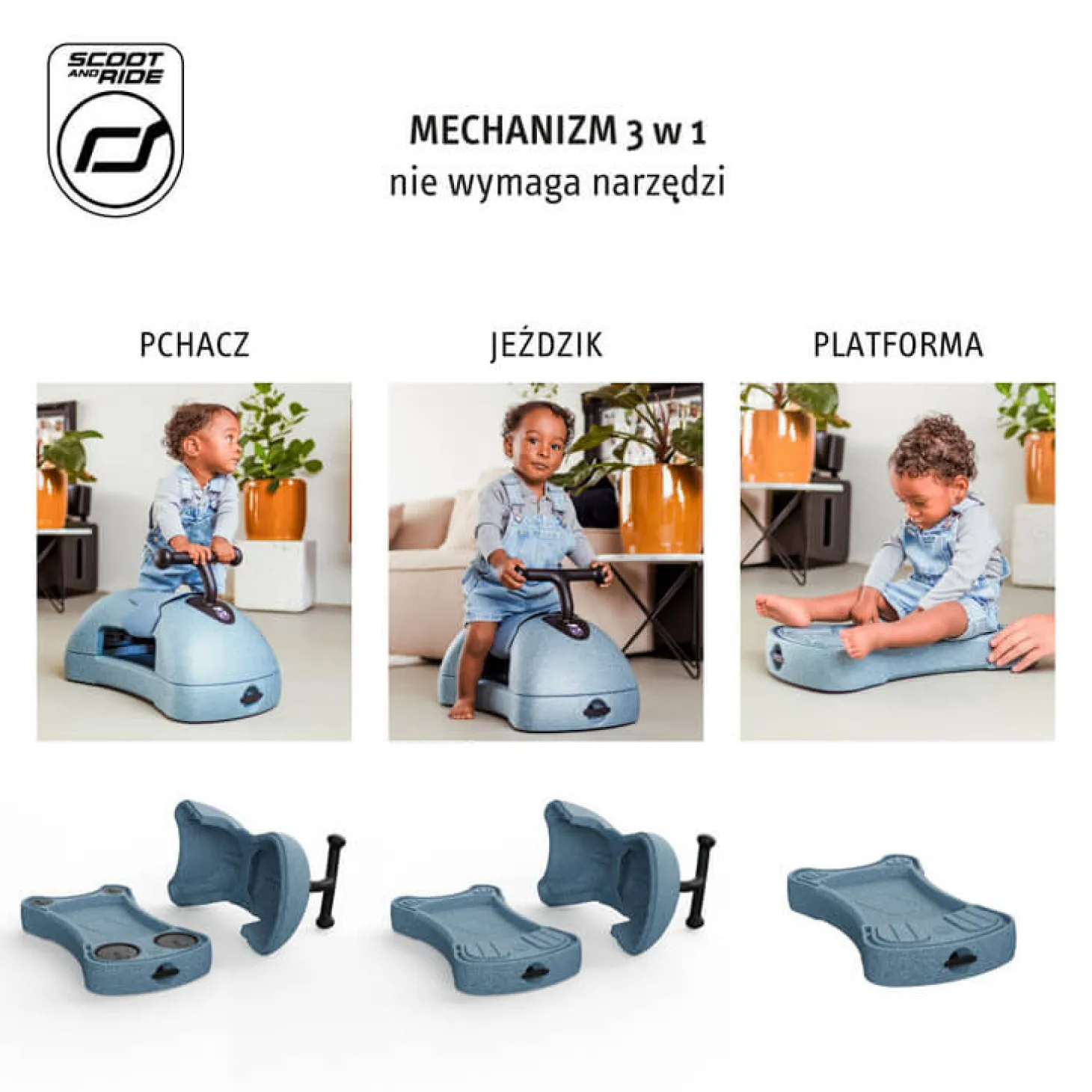 My First - ewolucyjny jeździk pchacz 3w1 6 m+ Steel