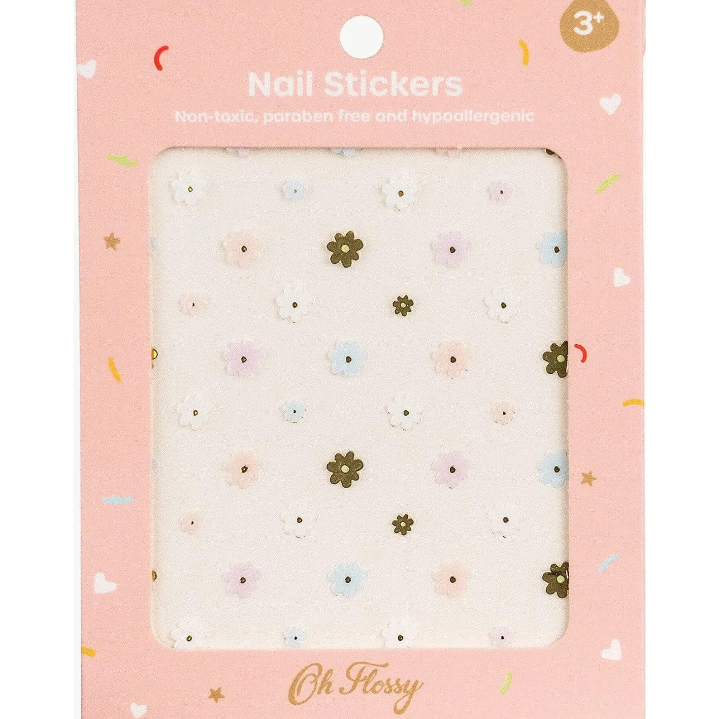 Naklejki na paznokcie dla dzieci - FLOWERS, hipoalergiczne
