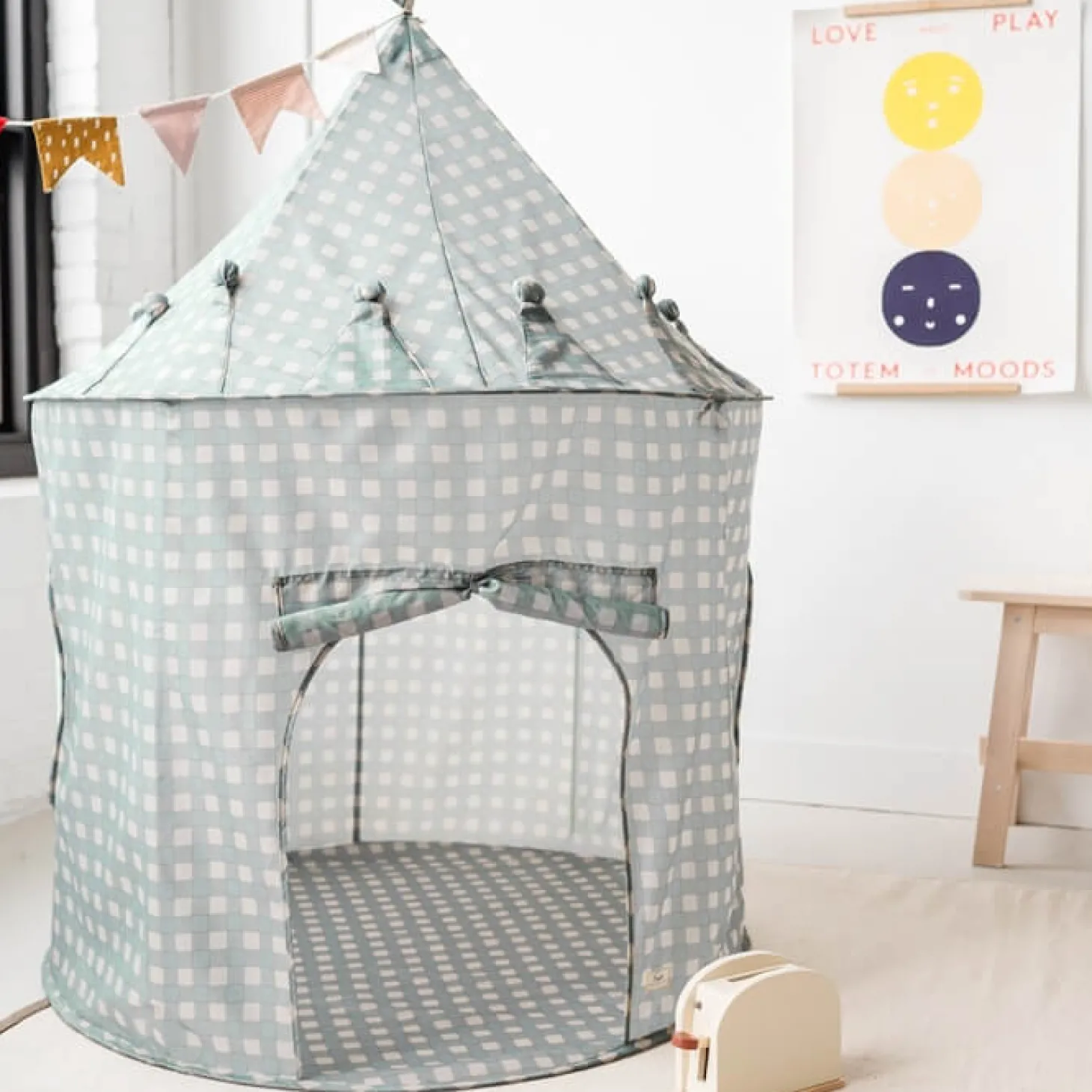 Namiot dla Dzieci Recycled Gingham Blue