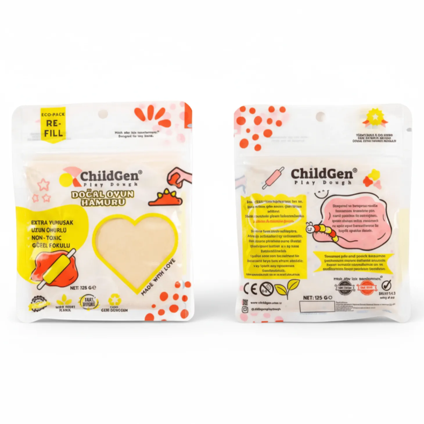 Naturalna ciastolina w saszetce re-fill BIAŁA, 125g
