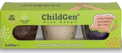 Naturalna ciastolina w słoiczkach - zestaw TRIO: Fioletowy, Biały, Brązowy