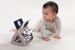 Obracająca się książeczka grzechocząca Tummy Time - Czarno-Biała