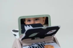Obracająca się książeczka grzechocząca Tummy Time - Czarno-Biała