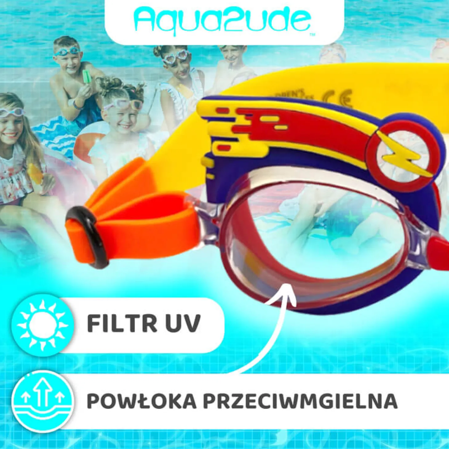 Okulary do pływania Aqua2ude - Błyskawica 3+