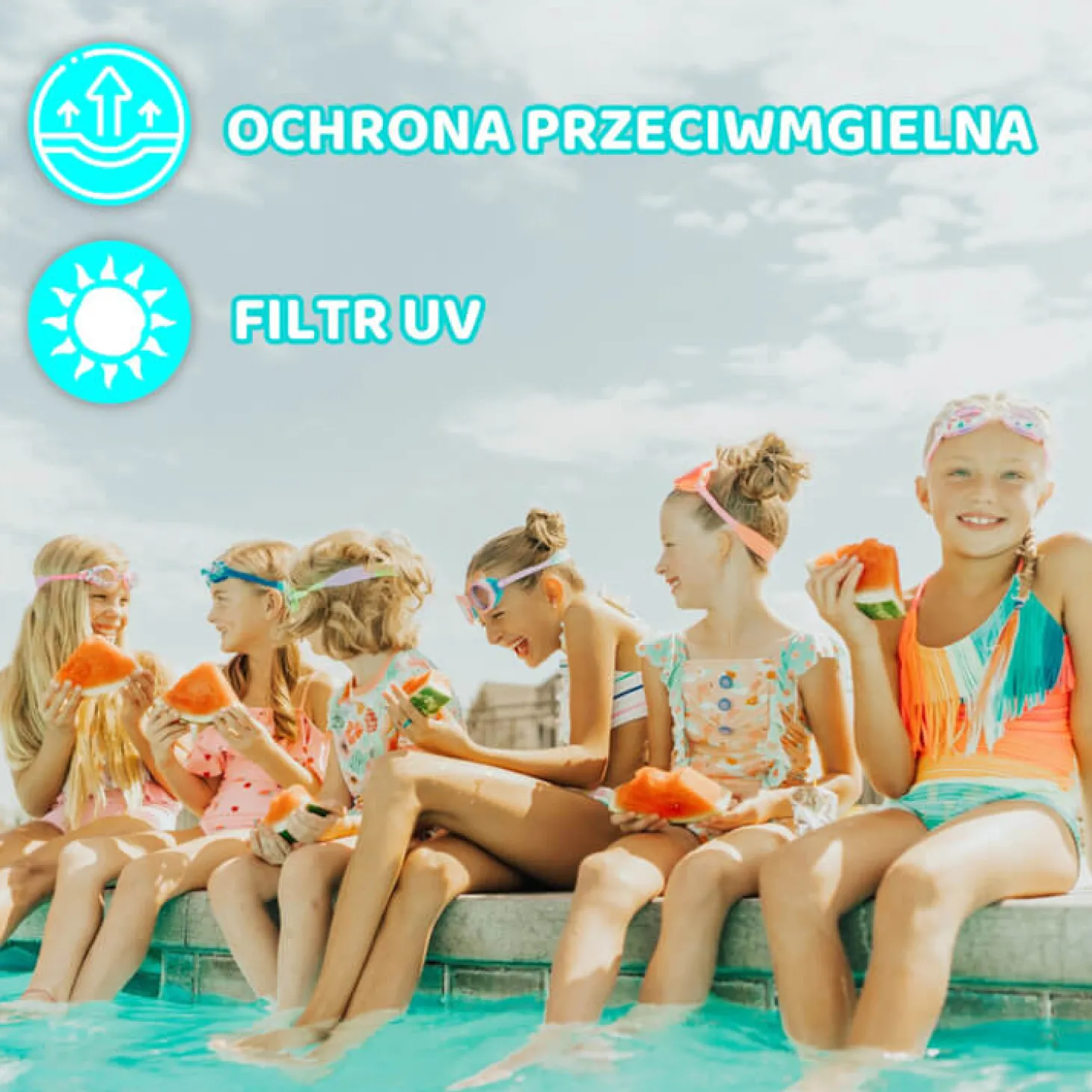 Okulary do pływania Aqua2ude - Uroczy jednorożec turkus 3+