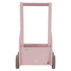 Pchacz wózeczek drewniany na zabawki Pink FSC