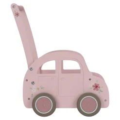 Pchacz wózeczek drewniany na zabawki Pink FSC