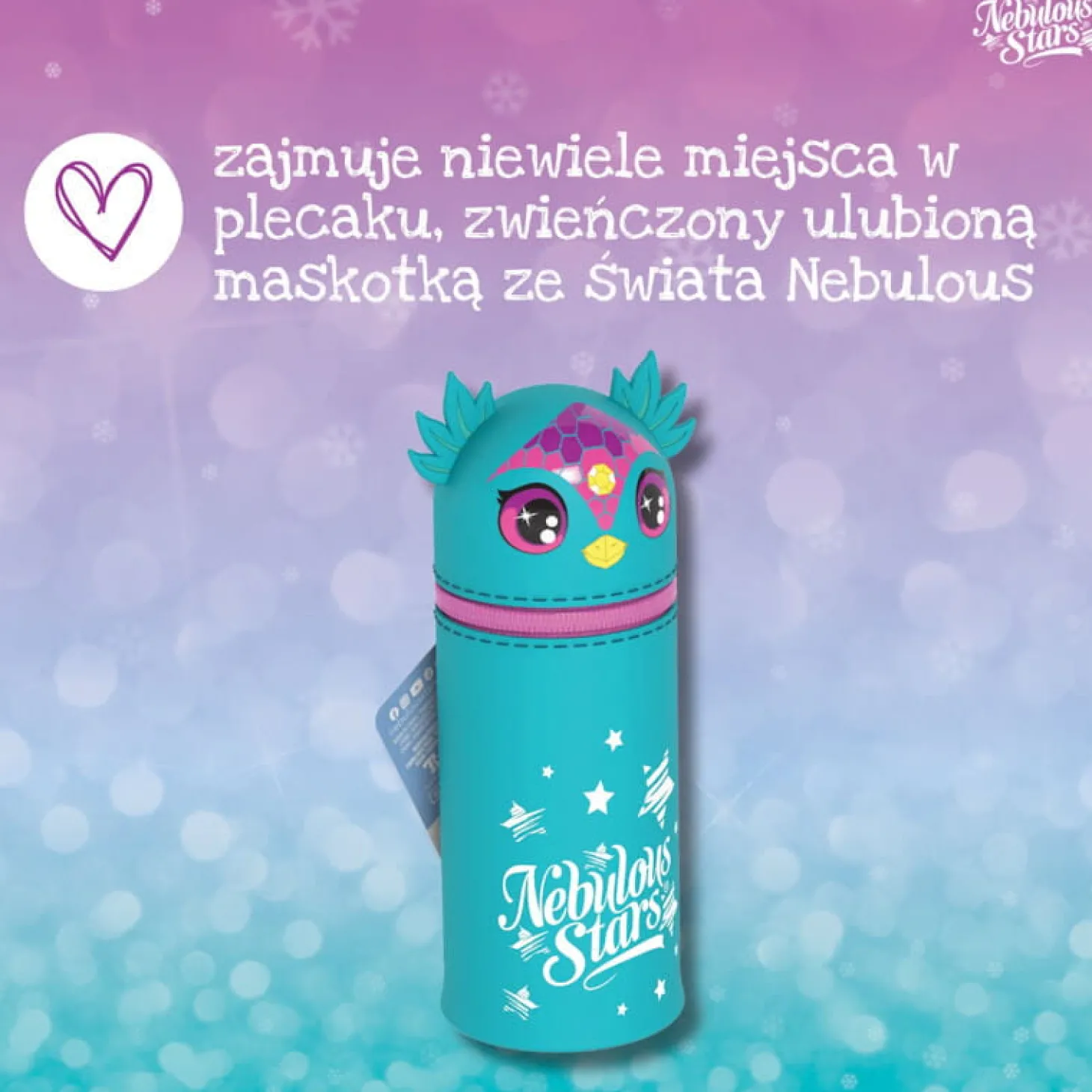 Piórnik stojący tuba niebieski Aura