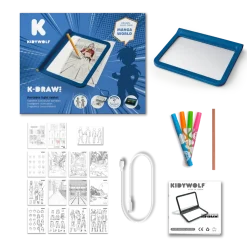Podświetlany tablet do nauki pisania i rysowania KIDYDRAW-PRO - niebieski