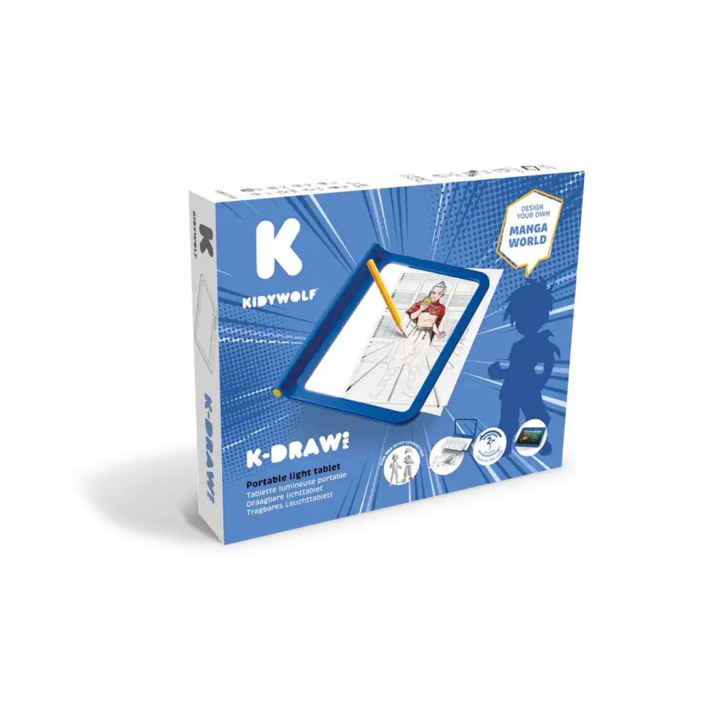 Podświetlany tablet do nauki pisania i rysowania KIDYDRAW-PRO - niebieski