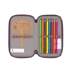 Potrójny piórnik – etui z wyposażeniem Unique, speckles berry