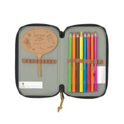 Potrójny piórnik – etui z wyposażeniem Unique, dark green