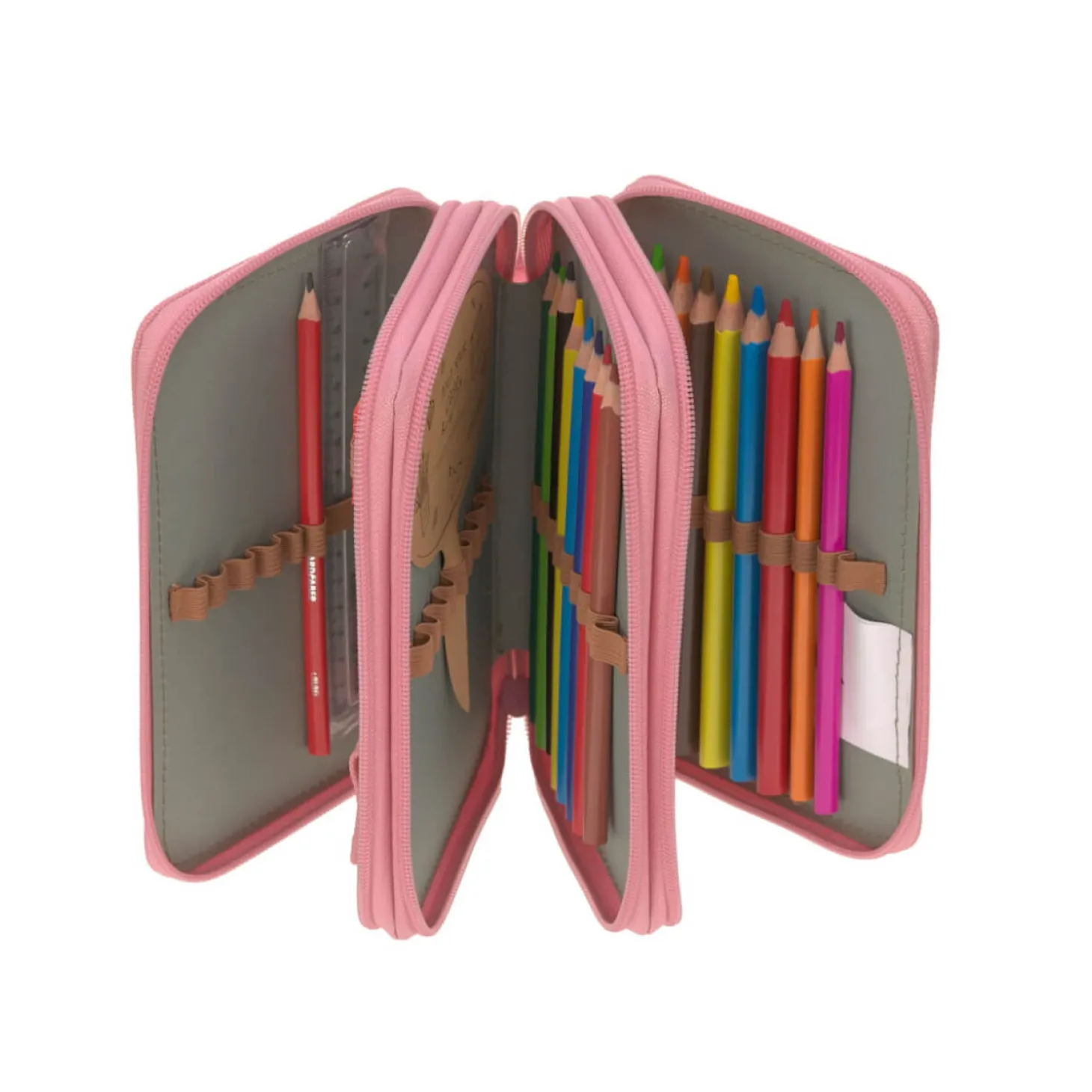 Potrójny piórnik – etui z wyposażeniem Unique, pink