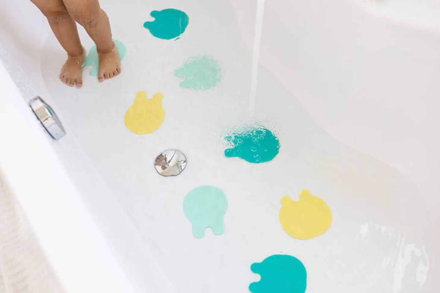 Przyssawki antypoślizgowe do wanny meduzy Grippi Jellyfish - Minty yellow