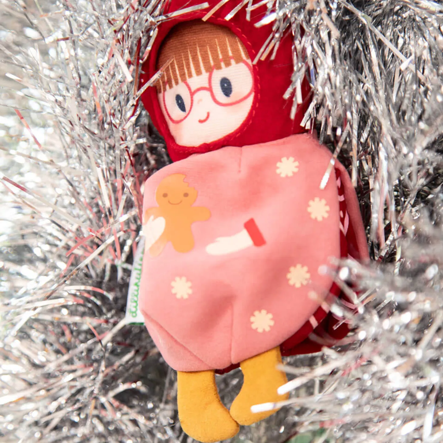 Przytulanka bombka dwustronna elf - bombka różowa