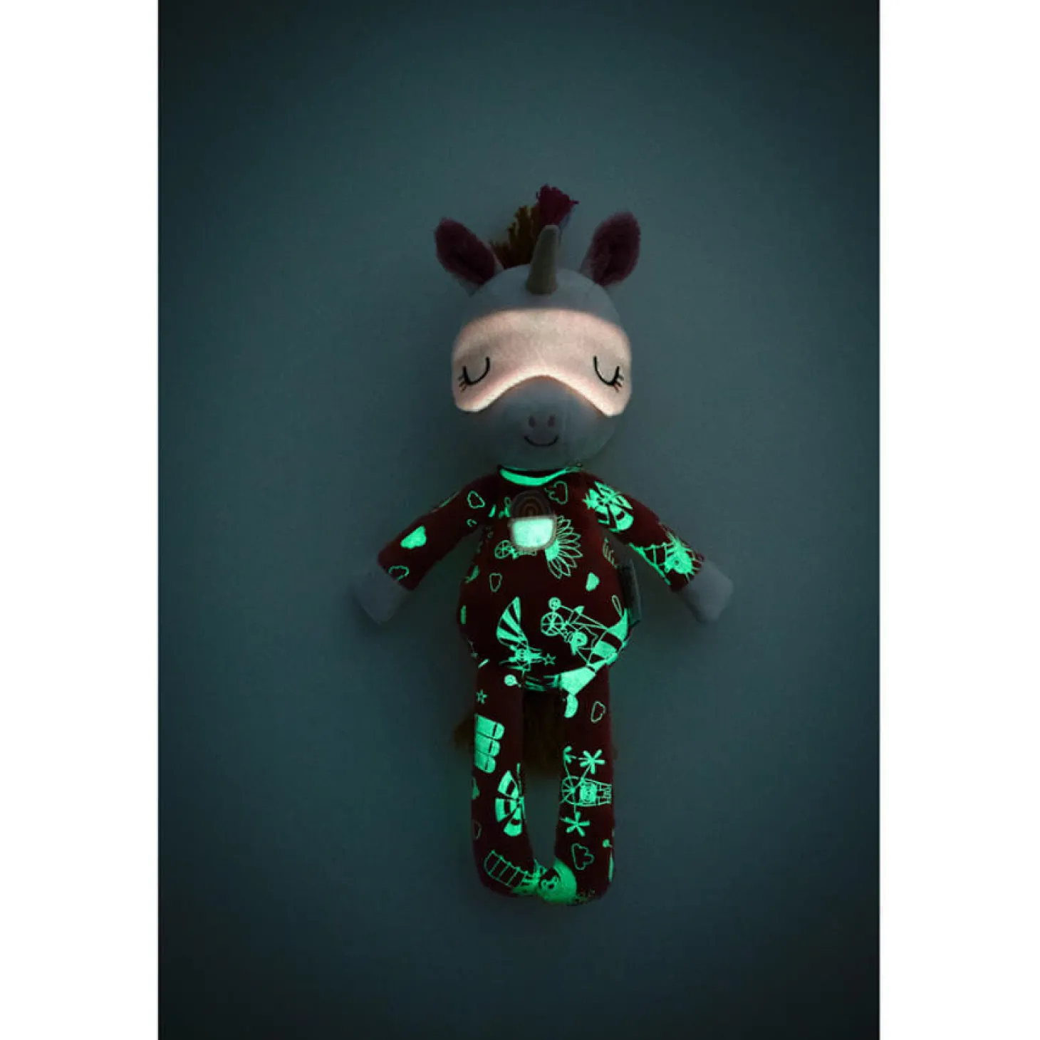 Przytulanka do spania z elementami fluorescencyjnymi Jednorożec Lena 6m+