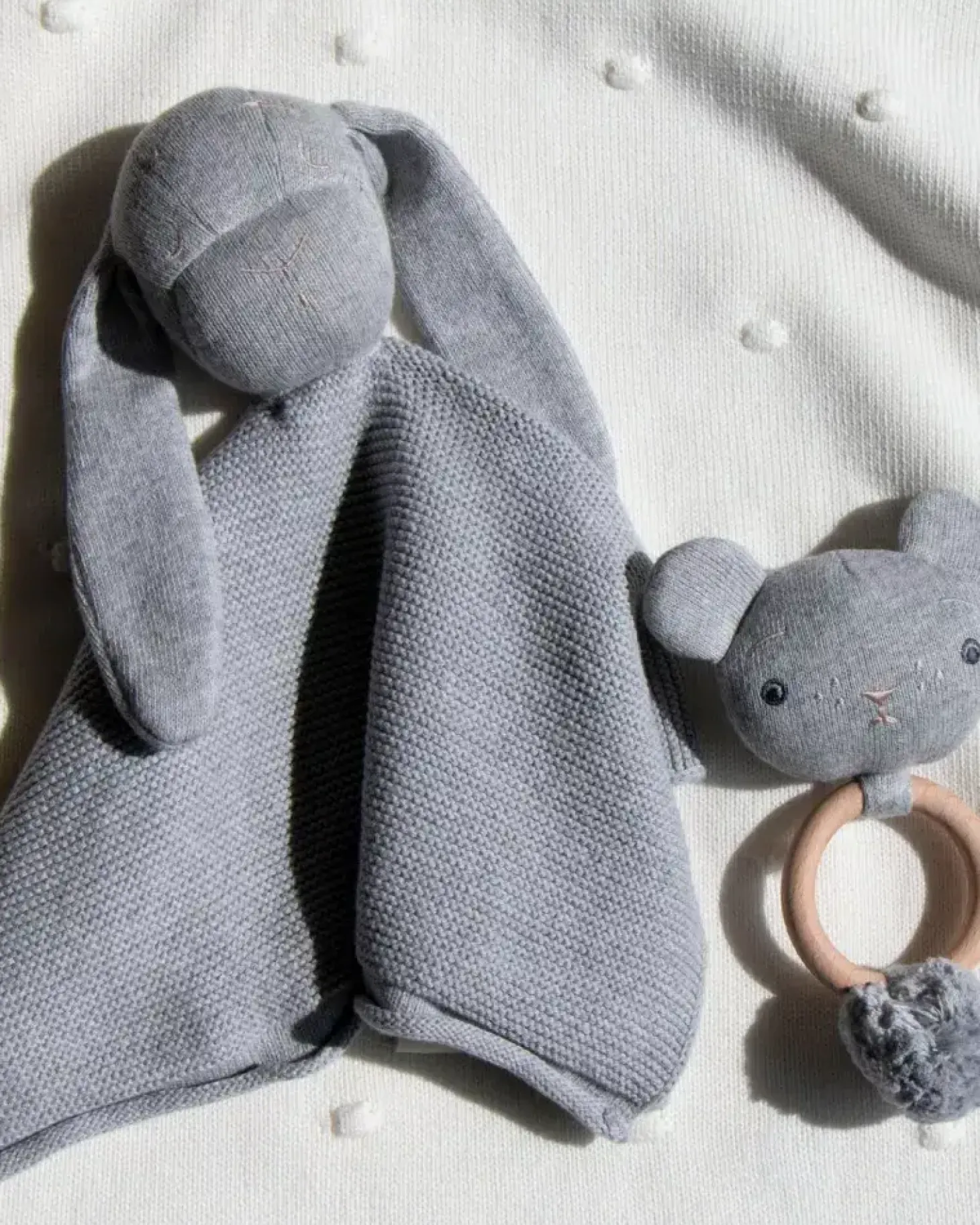 Przytulanka Doudou z bawełny organicznej - Szarość