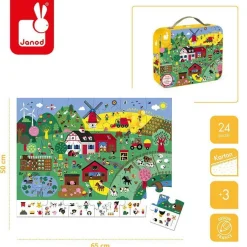 Puzzle obserwacyjne w walizce Farma 24 elementy 3+