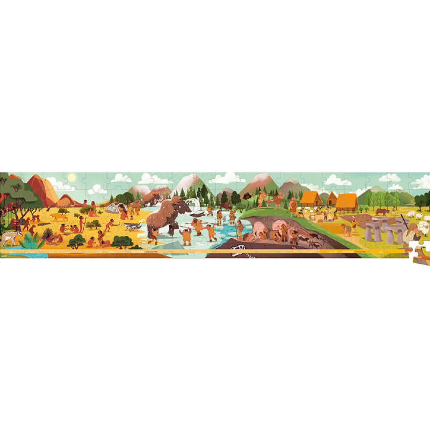 Puzzle panoramiczne w walizce Prehistoria 100 elementów