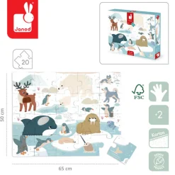 Puzzle sensoryczne dotykowe Kraina polarna 20 el. 2+