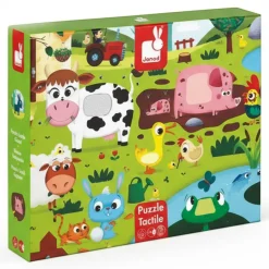 Puzzle sensoryczne 20 elementów Farma