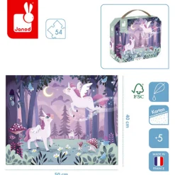 Puzzle w walizce Jednorożce 54 elementy 5+