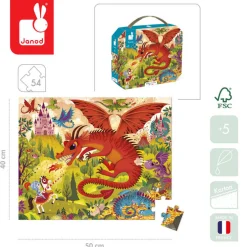 Puzzle w walizce Królestwo smoków 54 elementy 5+