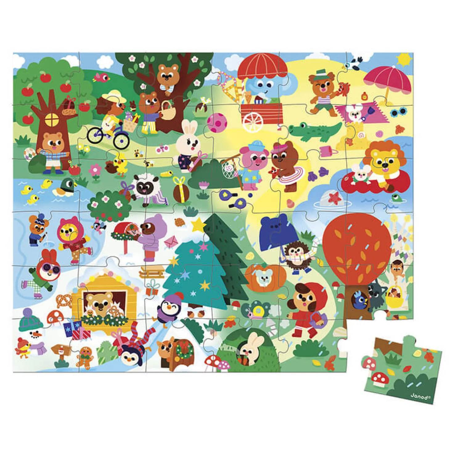 Puzzle w walizce 4 pory roku 36 elementów 4+