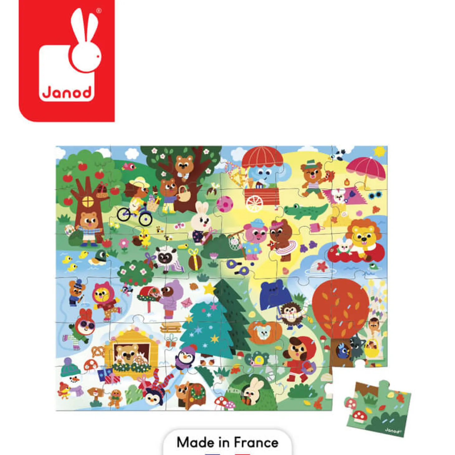 Puzzle w walizce 4 pory roku 36 elementów 4+