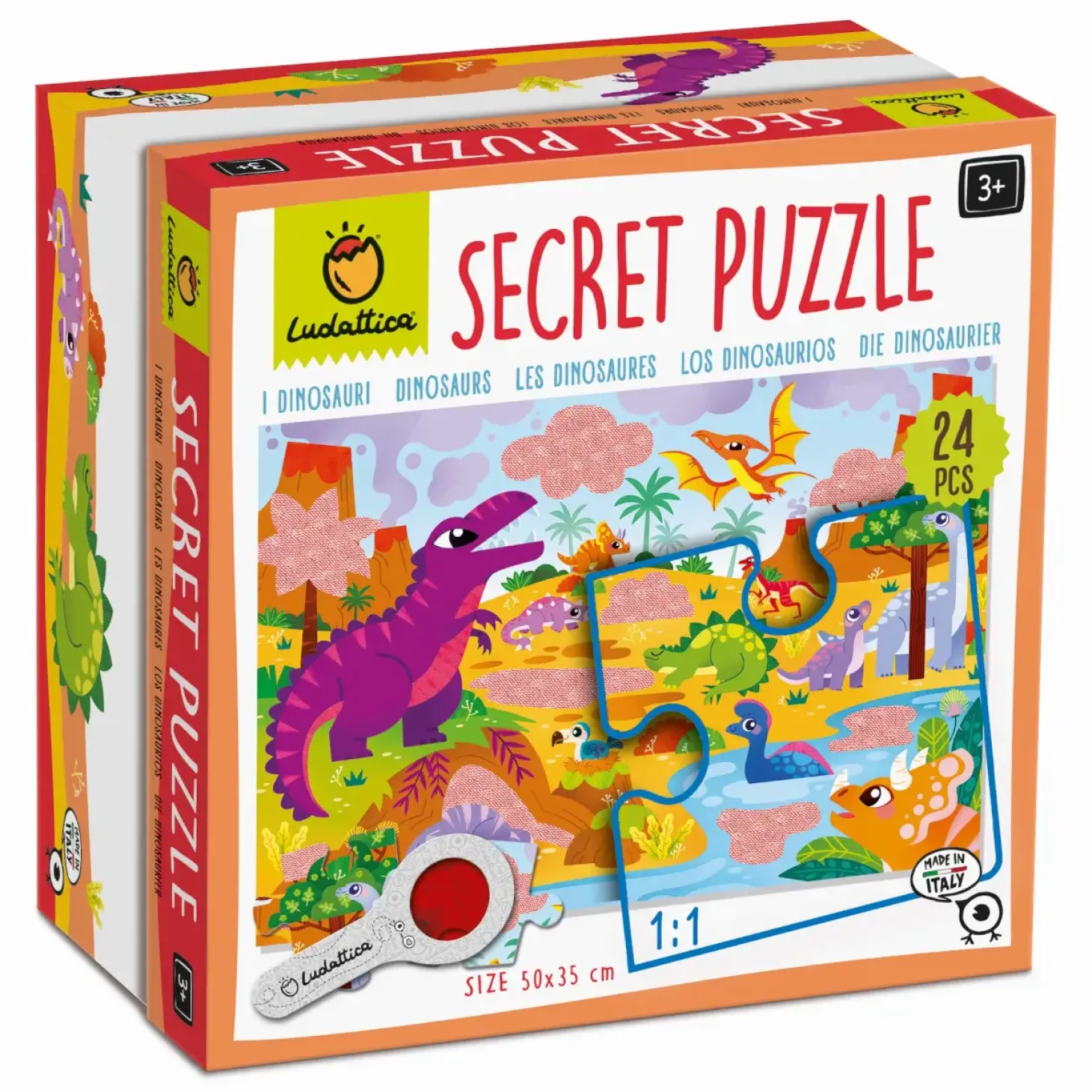 SECRET PUZZLE - puzzle z tajemnicą - DINOZAURY