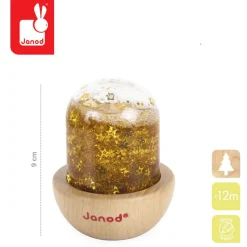 Sensoryczna kula śnieżna z brokatem 12m+ żółta