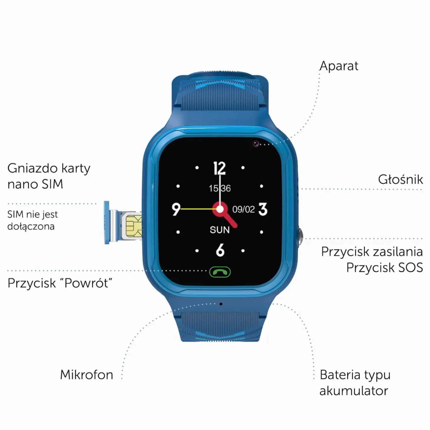 Smartwatch dla dzieci - Niebieski