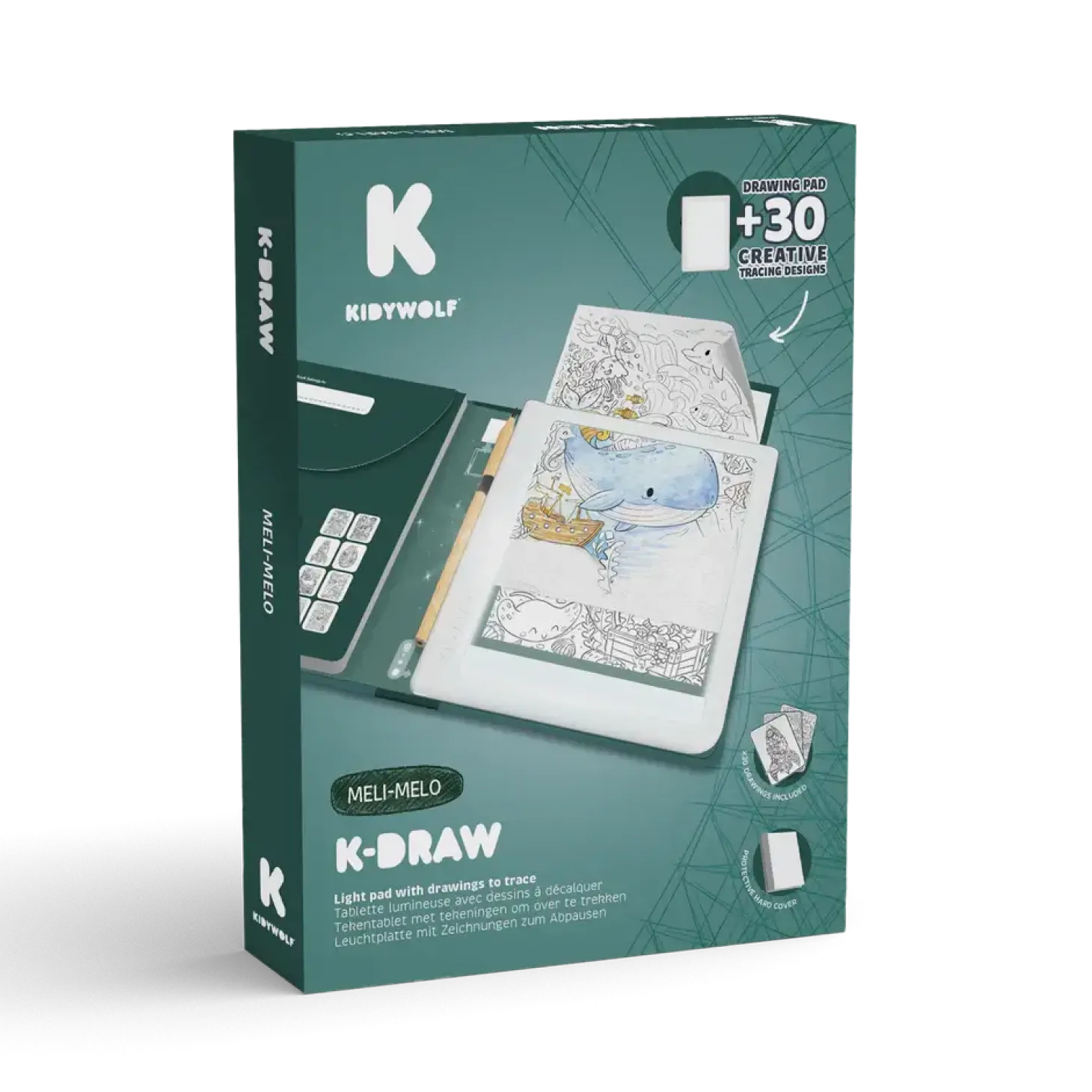 Tablet graficzny z szablonami do rysowania KIDYDRAW-PAD - Meli Melo, 10+